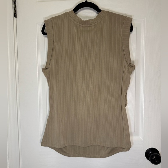 Nine West Tan Ribbed Sleeveless Tank - Picture 2 of 5